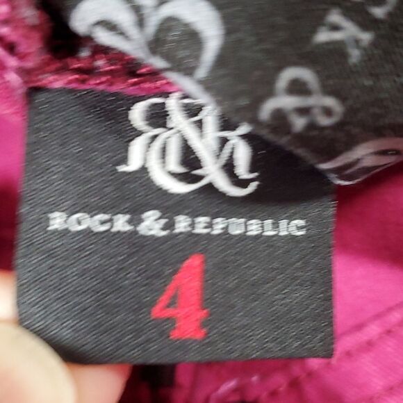 🔹️🔺️Rock & Republic Raspberry Hamburg Jeans Size 4/27 - Picture 9 of 11